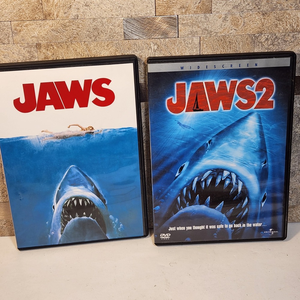 Jaws and Jaws 2 DVD Set Widescreen Universal Pictures Shark Horror Movies Bundle